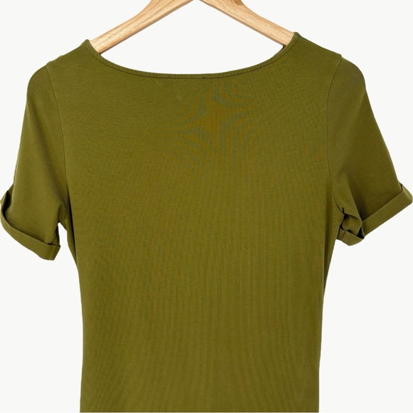 Sézane Women's Robe Pippa Cotton Stretch Tie Midi Dress | Sz Small | Kiwi Green - Picture 7 of 15